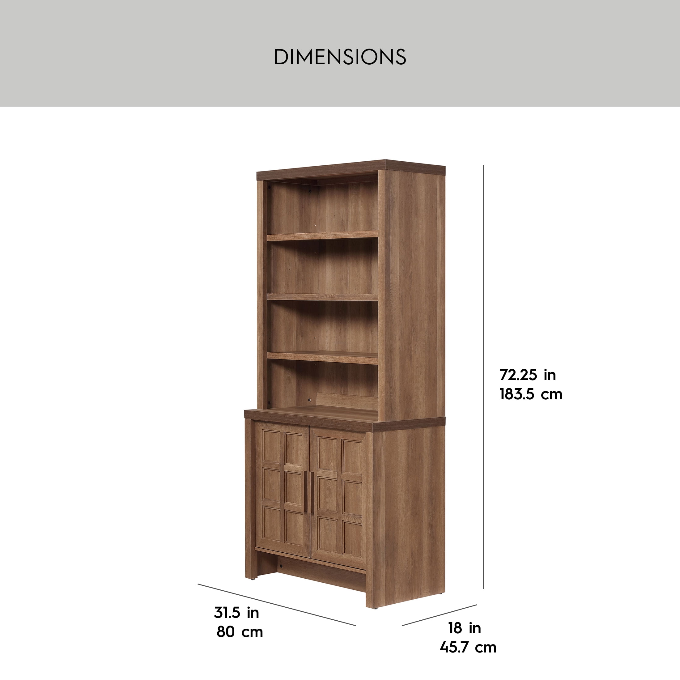 Better Homes & Gardens Mason Bookcase, Brown Oak Finish