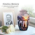 thumbnail image 6 of Penguins Funeral Urn For Human Ashes Adult Female, 1 Large & 4 Keepsake Small Cremation Urns For Human Ashes, Blue Urns For Adult Man And Women, Mini Urn For Mother And Father, 10&3 Inch, 6 of 7