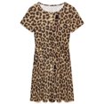 thumbnail image 3 of Leopard Print Dress Fashion Beach Short Sleeve Dresses Female Party Printed Sundress, 3 of 7