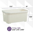 thumbnail image 2 of Superio 50L Knit Laundry Basket with Cut-Out Handles - Cream Beige (2 Pack), 2 of 8