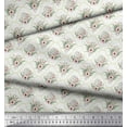 thumbnail image 2 of Soimoi White Poly Georgette Fabric Floral Damask Decor Fabric Printed Yard 52 Inch Wide, 2 of 3