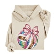 thumbnail image 3 of Disco Volleyball Coquette Bow Hoodie for Women & Girls Game Day, Sand Hoodie, M, 3 of 8