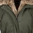 thumbnail image 3 of KIHOUT Women's Long Sleeve Warm Jacket Winter Warm Collar Female Zipper Slim Cotton Hooded Coat, 3 of 6