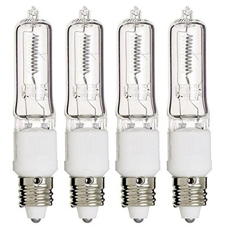Candelabra E11 Base Halogen Bulb - 4 Pcs of 75 Watt E11 Base Mini Candelabra, Halogen Light Bulb, 120 Volts, 120V 75W