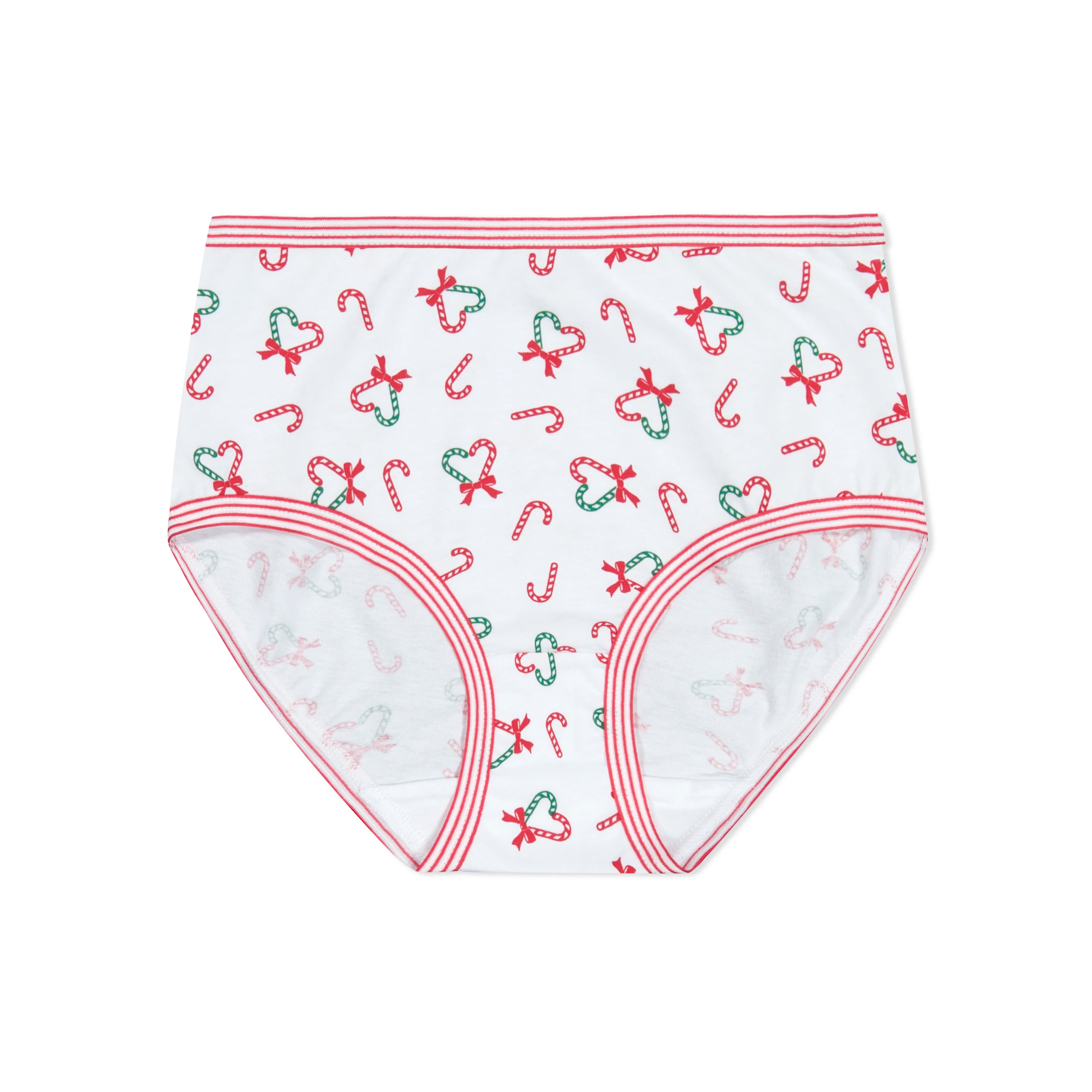 Christmas Girls' Cotton Brief Panties from Holiday Time, 5-Pack, Sizes 4-18