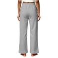 thumbnail image 5 of Mineart Women Casual Solid Sweatpants with Drawstring Elastic Waist Multiple Pockets and Side Slit at Cuffs Pants for Daily Stroll, 5 of 7