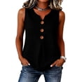 thumbnail image 3 of Ihhxva Women's V-Neck Tank Top Sleeveless Solid Color Stretchable Summer High-Low Casual Beach Vacation S-3XL, 3 of 6