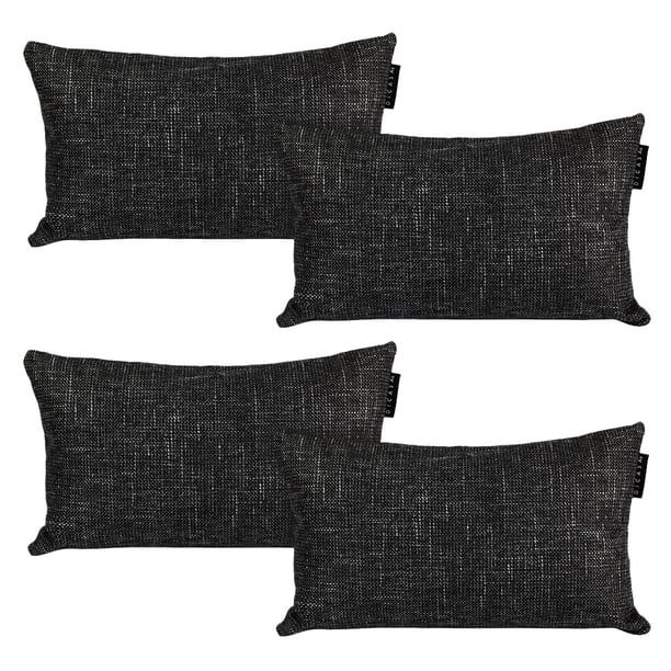 Cojin riñonera Decorativa Rectangular Set de 4 Fash Negro