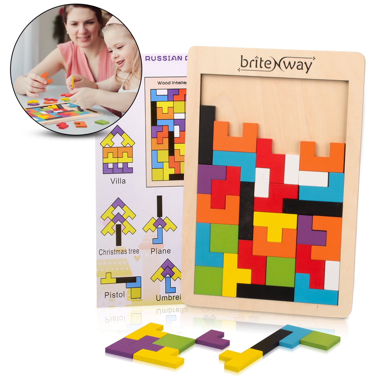 Fun & Educational Wooden Tetris Puzzle Toy For Toddlers & Preschoolers -  Walmart.com