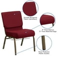 thumbnail image 5 of Emma + Oliver 21"W Church Chair, Burgundy Fabric Cup Book Rack/Gold Vein Frame, 5 of 12