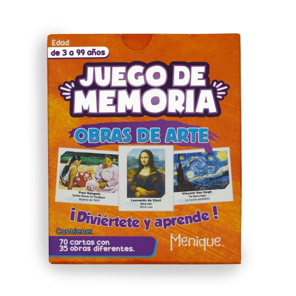 Juego de combinación de recuerdos Menique Famous Paintings, 35 pares
