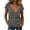 Black, variant on Xaqiouau Women's Striped V-Neck Short Sleeve Top Cotton Blend Slim Fit Casual T-Shirt Lightweight Breathable Summer Daily Wear Navy XXXL
