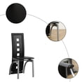 thumbnail image 5 of Hassch 5 Pieces Dining Table Set, Tempered Glass Table and 4 Chairs, Kitchen Table Set for 4 Person with Steel Legs for Home Apartment, Transparent & Black, 5 of 7