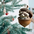 thumbnail image 3 of Seyotauo Forest Christmas Ornaments 4 Inches Acrylic Handcrafted - Sleeping Squirrel Fox Owl Bunny Hedgehog in Nuts, Christmas Tree Festive Christmas Decor for Garlands Wreaths Tabletop Home Decor, 3 of 6
