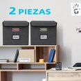 thumbnail image 2 of Juego de 2 Caja Organizadora De Archivos Portátil Con Tapa,Organizador de Documentosde Lino,Caja Archivero Plegables con Riel Deslizante Suave Para Carpetas y Archivadores Para El Hogar, 2 of 8