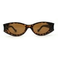 thumbnail image 3 of Womens Mod Concave Plastic Frame Oval Cat Eye Sunglasses Tortoise Brown, 3 of 4