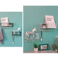 thumbnail image 3 of OULII Industrial Hanging Display Shelf White Wall Organizer With Hooks 1Set, 3 of 8