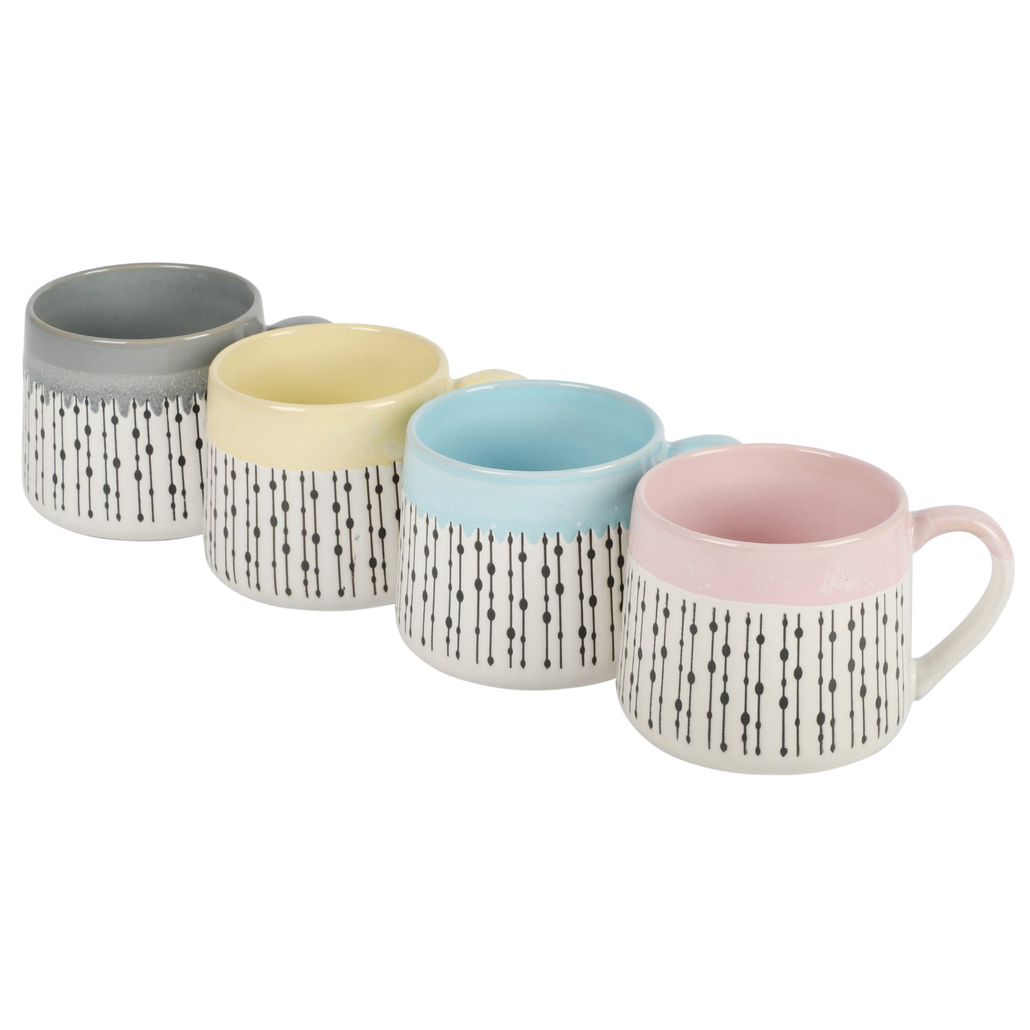 Gibson Home Morning Mist 15 oz 4-Pack Belly Shaped Stoneware Mugs
