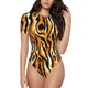 thumbnail image 1 of Balery Zebra Body de cuello redondo de manga corta para mujer Tops de manga corta Tops básicos-Large, 1 of 7