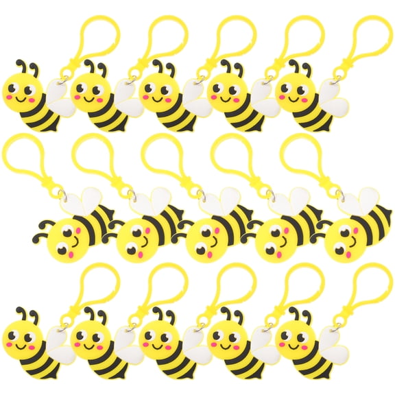 24pcs Key Chains Cute Bee Charm Keyring Backpack Key Chain Purse Hanging Decorations Bee Party Favor