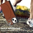 thumbnail image 6 of Nalacover Wallet Case for iPhone 14 Pro, Detachable Shoulder Strap Crossbody Lanyard Luxury PU Leather Magnetic Cover with Rotated Ring Kickstand Card Slots Holder Slim Fit Shockproof Case, Brown, 6 of 9