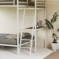 thumbnail image 3 of Leumius Full over Full Bunk Bed with Desk,Metal Bed Frame with Full Length Guardrails and Ladders, White, 3 of 7