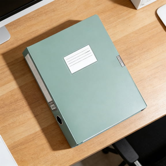 Foldable File Box Collapsible A4 Document Storage Organizer for Home Office Plastic Expanding File Holder with Label Panel for Bills Tax Papers Receipts