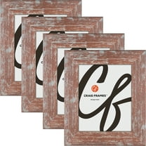 Craig Frames American Barn, 9x12 inch Picture Frame, Faux Red Barnwood, Set of 4