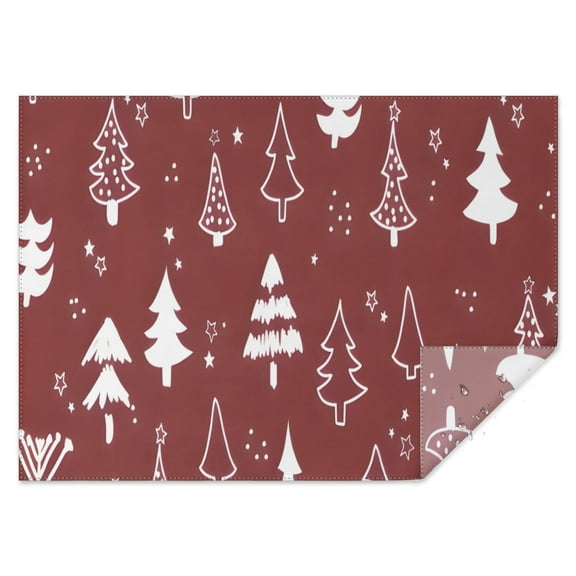 Red Christmas Tree and Star Pattern Rectangle Tablecloth 60"x84",Waterproof Polyester Rectangle Table Cloth, Wipeable Spillproof Polyester Tablecloth for Dining, Camping, Indoor and Outdoor