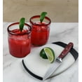 thumbnail image 4 of Hand Blown Mexican Drinking Glasses - Set of 6 Tumbler Glasses with Red Rims 10 oz each, 4 of 9