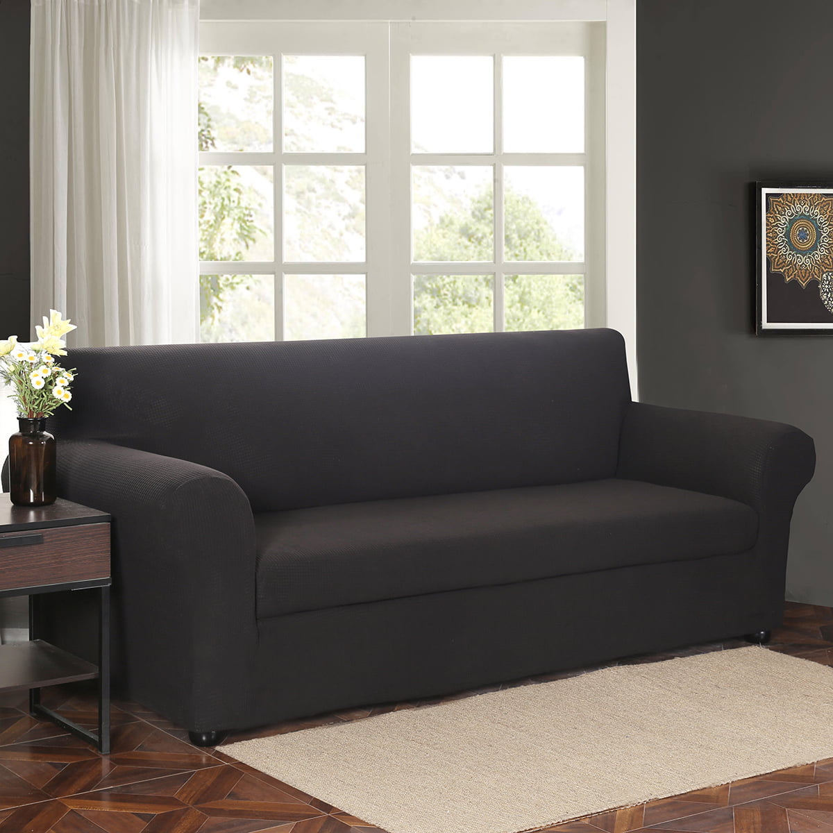 Details about   Sure Fit Designer Suede LOVESEAT Slipcover CHOCOLATE Stetch Fit Collection 