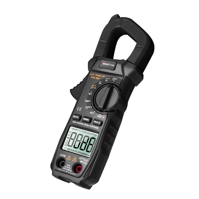 ANENG ANENG ST209 Portable Digital Clamp Meter - High Precision Multifunctional Tool for AC/DC Voltage, Current, Resistance, Capacitance, and Temperature Measurement (Black, Battery Not Included)