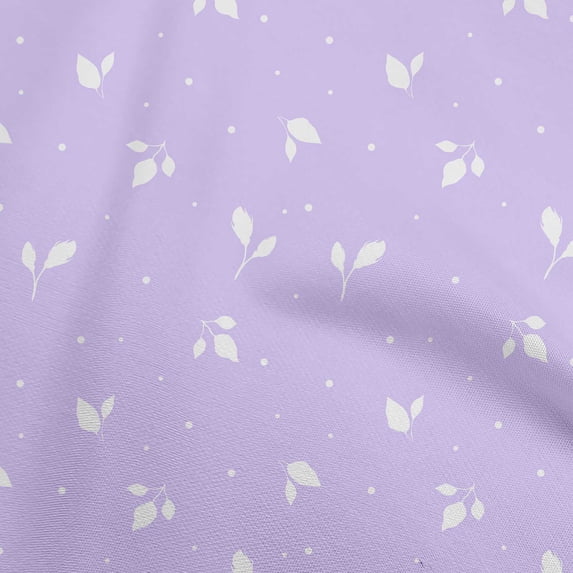 oneOone Cotton Flex Amethyst Fabric Plants Silhouette Leaf With Dot Sewing Fabric By The Yard Printed Diy Clothing Sewing Supplies 40 Inch Wide