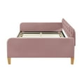 thumbnail image 5 of Pink Tufted Headboard Sofa Bed, Full Size Upholstered Daybed with Handrail and 4 Support Legs, Modern Velvet Platform Bed for Livingroom Bedroom, 5 of 8