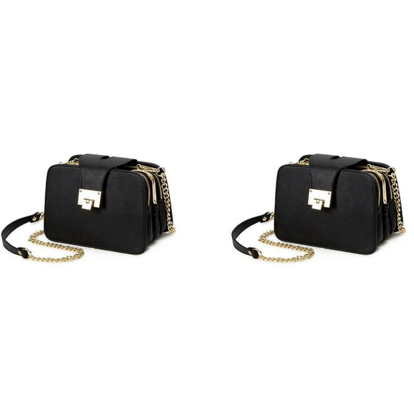 2X Bolsa de Hombro de Las Mujeres Bolsa Clutch Bolsos de Disenador de Solapa de Correa de Cadena Bolsas de Mensajero