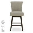 thumbnail image 3 of CHITA Swivel Counter Height Bar Stools with Faux Leather, 26 inch, Stone Gray, 3 of 9