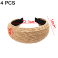 thumbnail image 2 of Diademas de moda para mujer, lazo anudado vintage de corte ancho negro superior cruzado bandas para la cabeza para niñas accesorios para el cabello, 2 of 5