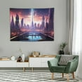 thumbnail image 2 of ONETECH  Punk City Night Tapestry Urban Neon Cityscape Wall Hanging Skyscraper Futuristic Tapestry Modern City Aesthetics Art Wall Blankets Home Decor for Living Room Bedroom, 2 of 7