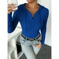 thumbnail image 4 of Ribbed Drawstring Hooded Bodysuit Long Sleeve Tight Fit Bodysuit Spring Fall Women's, 4 of 9