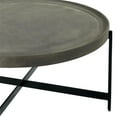 thumbnail image 4 of Brookline 42 in. Round Wood with Concrete-Coating Coffee Table, 4 of 6