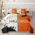 thumbnail image 2 of Erosebridal Spooky Halloween Themed Quilt King,Black Bat Spider Web King Coverlet Set For Girls,3 Pieces, 2 of 7
