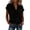 Black #1, variant on WULMLEO Womens Cotton Ruffle V Neck Shirts 2026 Classy Cap Short Sleeve Summer Tops Trendy Plain Business Work Tunic Blouses Pink S