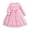 Pink, variant on SBYOJLPB Girls Dress Fashionable Solid Color Long Sleeve Round Neck Bow Knot Mesh Dress with Belt