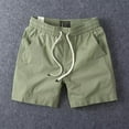 thumbnail image 6 of Men's Cargo Shorts 5" Inseam Cotton Summer Beach Shorts Elastic Waist Casual Workout Athletic Shorts, 6 of 9