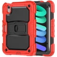 thumbnail image 1 of FJLBDE Case for iPad Mini 7 A17 Pro 2024/Mini 6 2021 8.3 Inch 7th/6th Gen, Rugged Shockproof Tablet Cases Cover with Kickstand Shoulder Strap, Red, 1 of 7