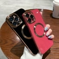thumbnail image 3 of for iPhone 14 Pro Case, [Compatible with MagSafe] Magnetic Luxury Plating Gold Cover Built-in Camera Lens Protector Shockproof Protective Slim Phone Case for iPhone 14 Pro, Gold, 3 of 6