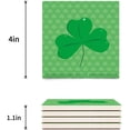 thumbnail image 3 of FMSHPON Happy St. Patrick's Day Clover Set of 4 Coaster for Drinks, Absorbent Ceramic Stone Coasters Cup Mat with Cork Base for Home Kitchen Room Coffee Table Bar Decor, 3 of 4