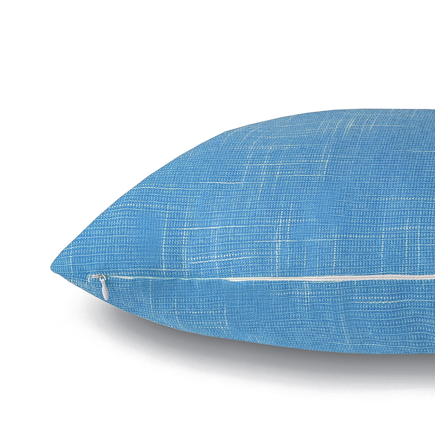 Phantoscope Soft Textured Linen-Look Decorative Throw Pillow, 18 x 18 in, Lake Blue, 1 Pack