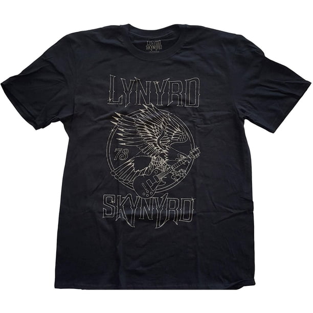 Lynyrd Skynyrd - Camiseta 73 Eagle Guitar de Algodón para Adultos Unisex (Negro)