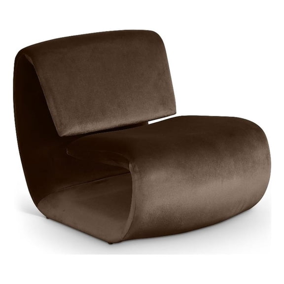 Pemberly Row Contemporary Brown Velvet Accent Chair - 26"W x 34.5"D x 27"H